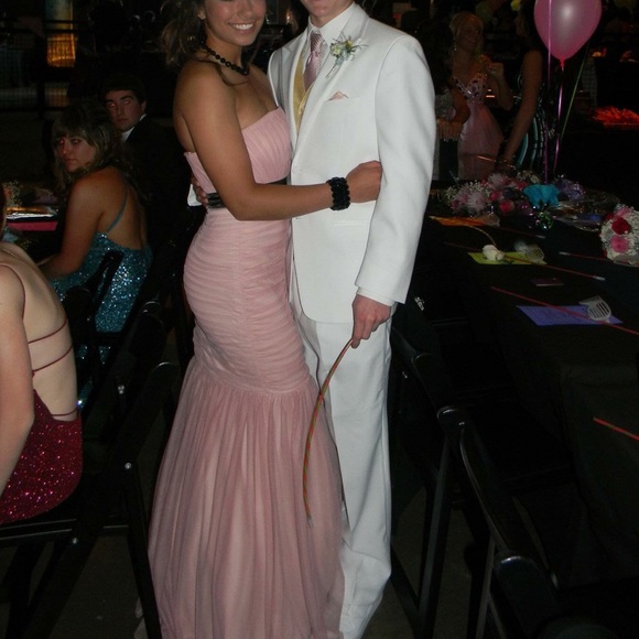 Pink and black, mermaid style prom dress - Picture 2 of 2